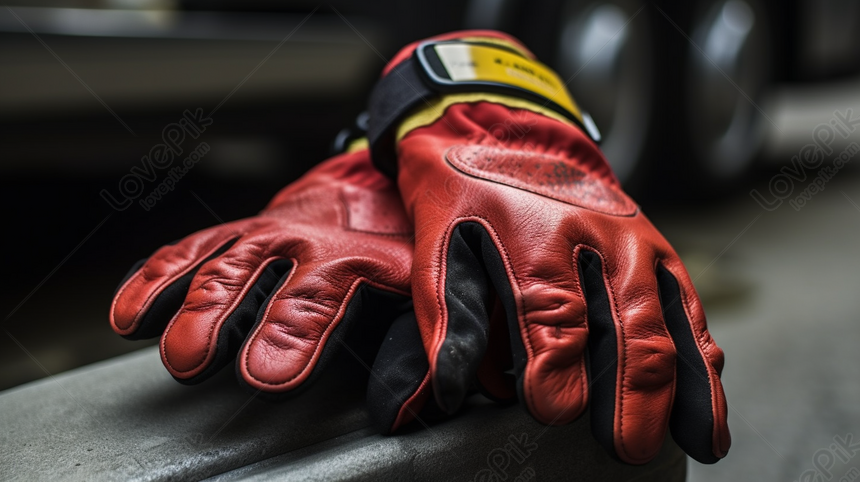 Red leather sale motorcycle gloves