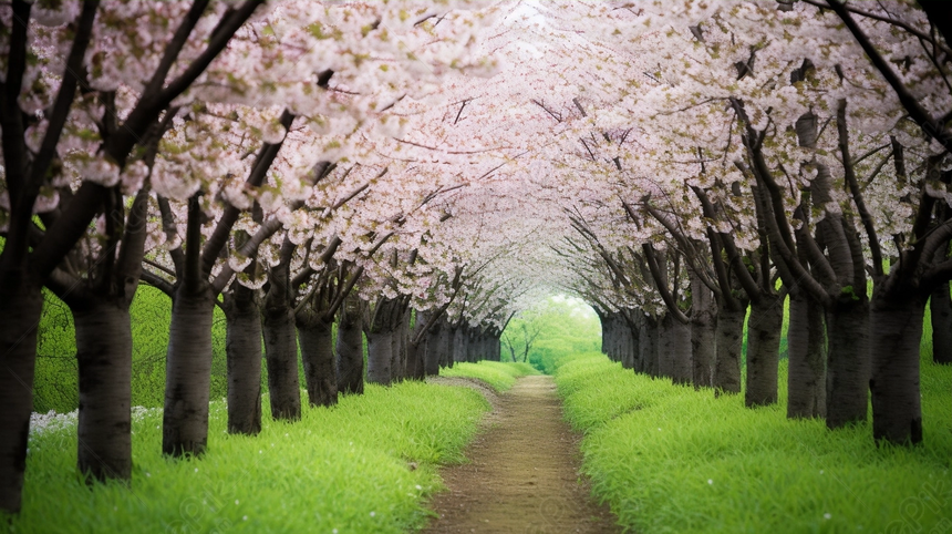 The Background Of Taiwans Stunning Cherry Blossom Pathway, Taiwan 