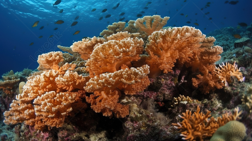 繁栄する生命体: 海中に生息する大型サンゴと魚を探索する, 形状 背景, 大きい 背景, 生命 背景 画像フリー、HD 形状, 大きい, 生命  背景素材 無料ダウンロード - Lovepik