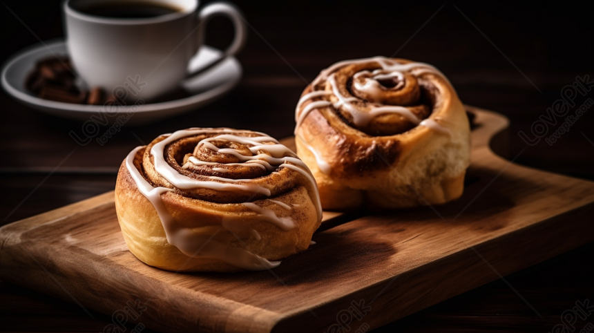 Una tazza di caffè con bastoncini di cannella su un tavolo di legno.