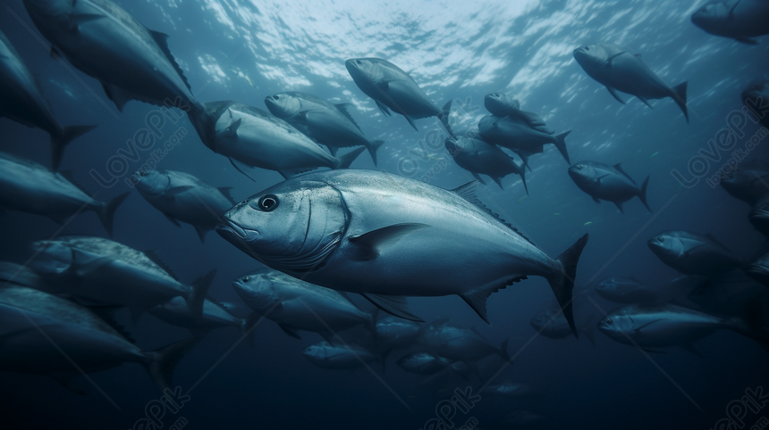 Захватывающее зрелище огромной косяка голубого тунца в океане, зрелищный Фон,  океан Фон, тунец Фон изображение_Фото номер 361353630_PNG Формат  изображения_ru.lovepik.com