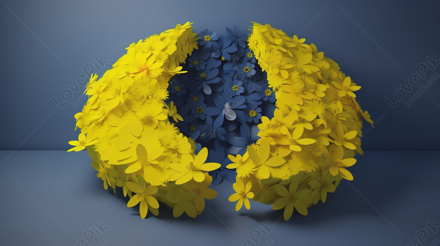 Потрясающая 3d-графика: яркие синие и желтые цветы на фоне открытого  пространства, оглушительный Фон, синий Фон, графика Фон изображение_Фото  номер 361354880_JPG Формат изображения_ru.lovepik.com