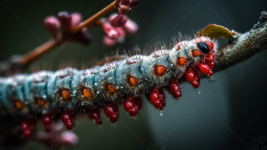 枝に座っている小さな赤い毛虫, 赤い 背景, 座っている 背景, 小さな 背景 画像フリー、HD 赤い, 座っている, 小さな 背景素材  無料ダウンロード - Lovepik