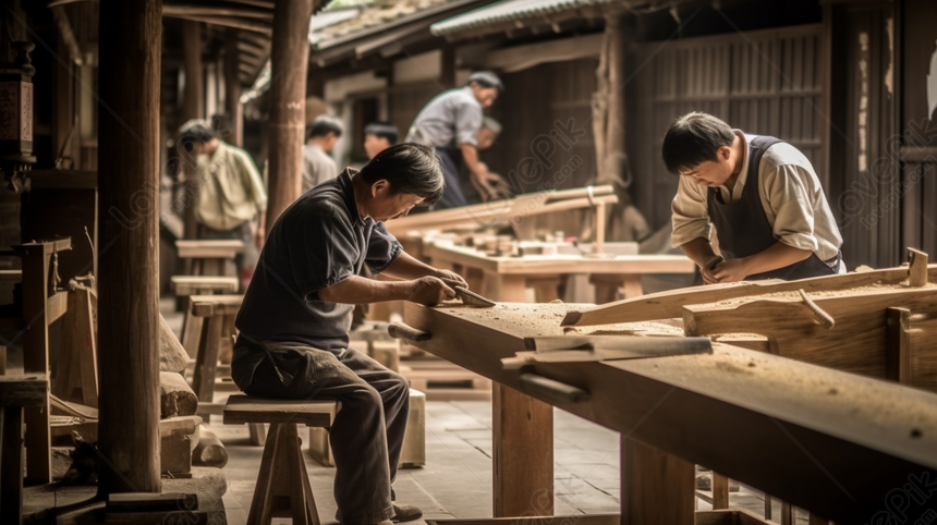 日本商店工人在木製建築中製作木製品, 品背景, 工人背景, 中背景圖片素材，品, 工人, 中高清背景桌布圖案免費下載- Lovepik