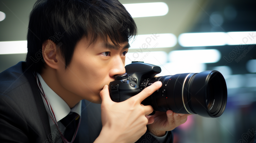 Professional Photographer. Happy Handsome Young Guy in Stylish Casual  Outfit Using Dslr Camera, Working in Photostudio Stock Image - Image of  profession, lens: 278204165