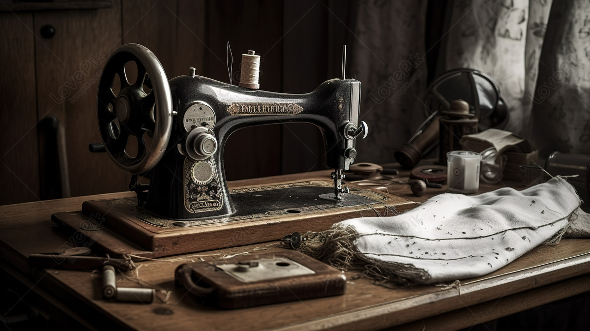 Vintage Sewing Machine As A Table Background, Sewing Machines ...