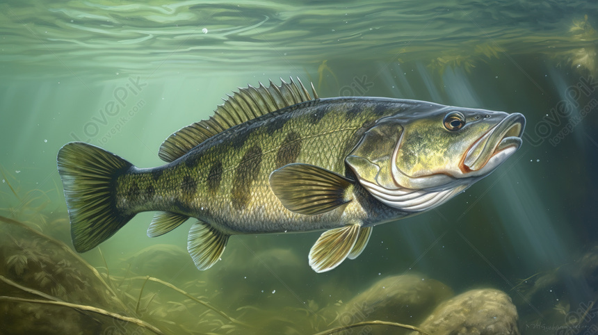 深海のバスの魚の絵, 深海 背景, 深い 背景, 魚 背景 画像フリー、HD 深海, 深い, 魚 背景素材 無料ダウンロード - Lovepik