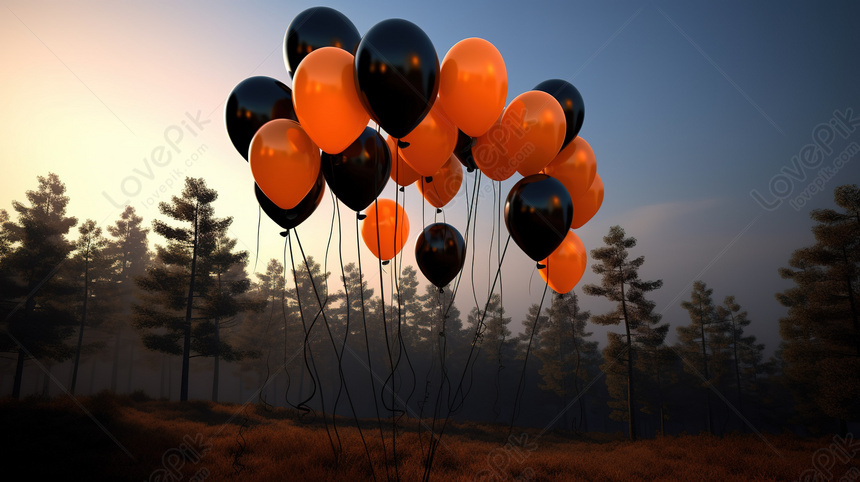 Sfondo di palloncini arancioni