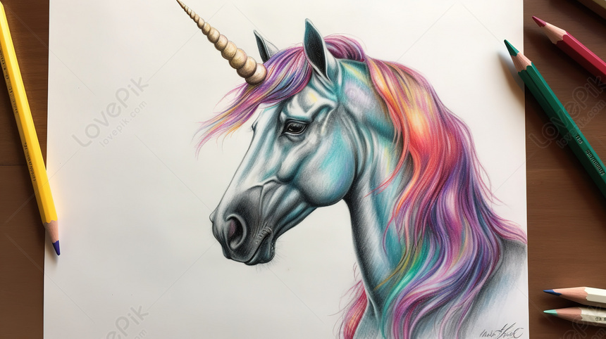 Unicorn pencil sketch finished by ShelandryStudio on DeviantArt