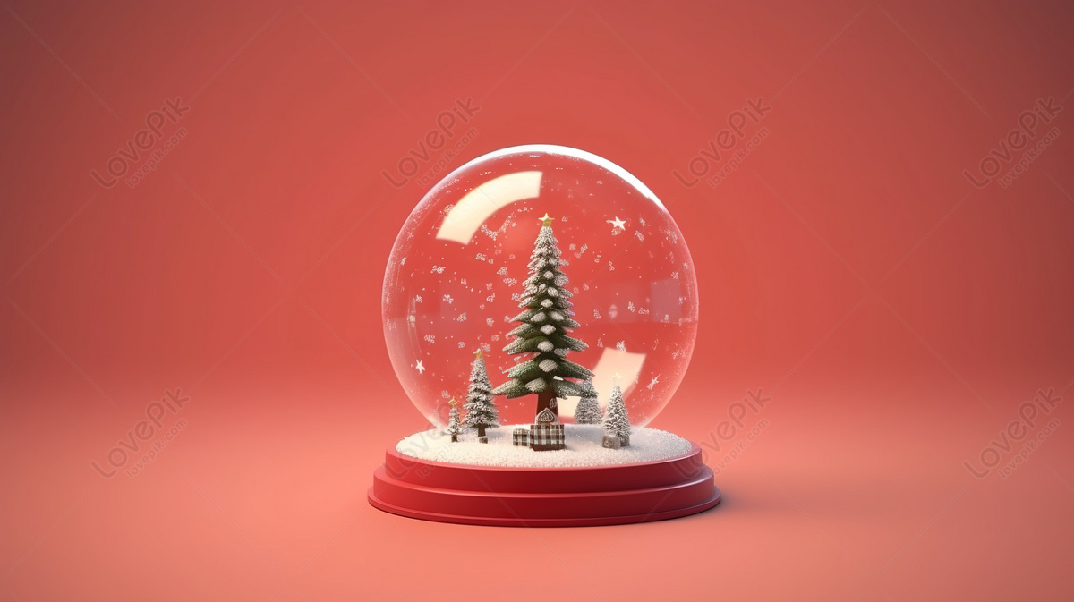 Festive Animated Christmas Snow Globe With Snowy Background, Christmas ...