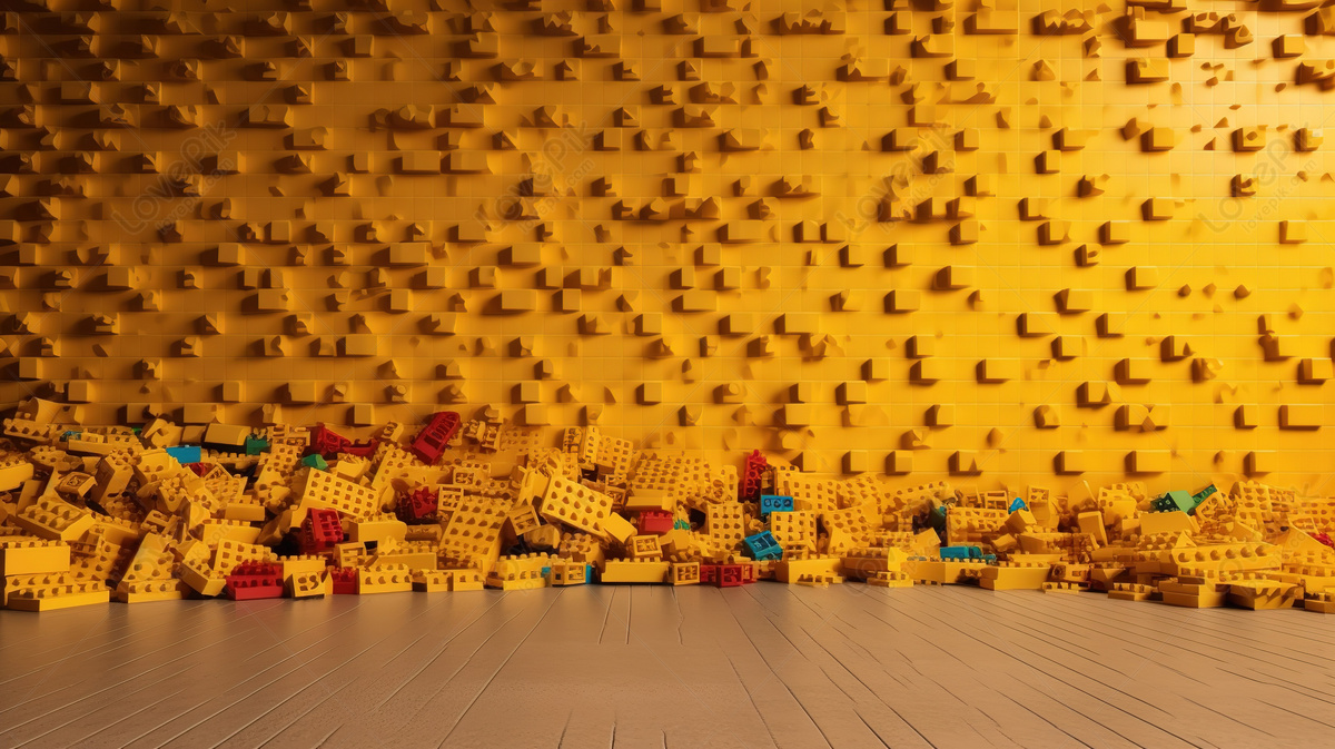 Pared De Lego En Una Habitación Amarilla, Muro Fondos, Lego Fondos ...