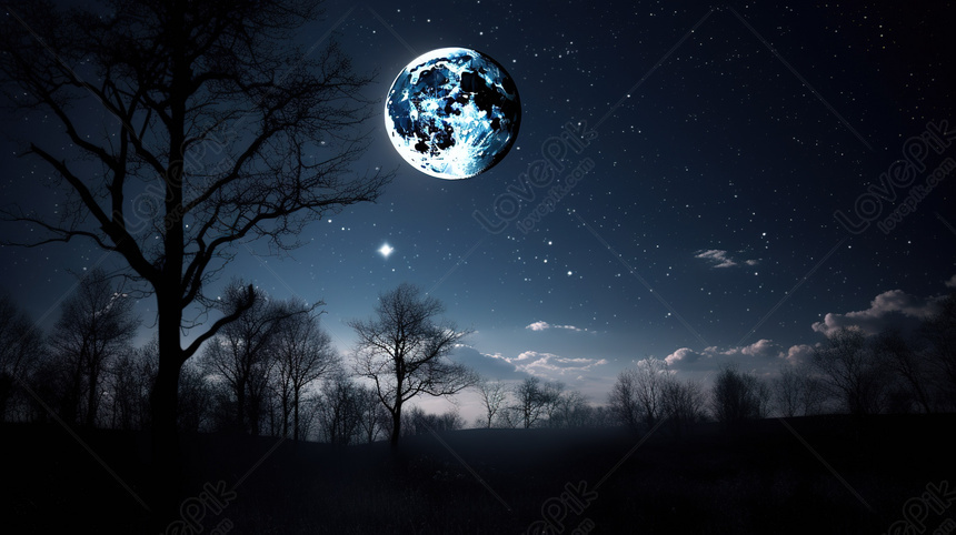 Hình Nền Cô Gái Trên Mặt Trăng Xanh Tím, Biểu Ngữ Giấc Mơ Giữa đêm, HD và  Nền Cờ đẹp sonho, banner quảng cáo, mặt trăng để Tải Xuống Miễn Phí -