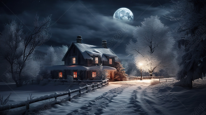 Winter Wonderland: Splendida Casa Nella Neve Con Sfondo Magico Paesaggio Al  Chiaro Di Luna, Sbalorditivo Sfondi, Casa Invernale Sfondi, Paesaggio  Invernale Sfondi JPG Immagine Gratis, sfondi download su Lovepik