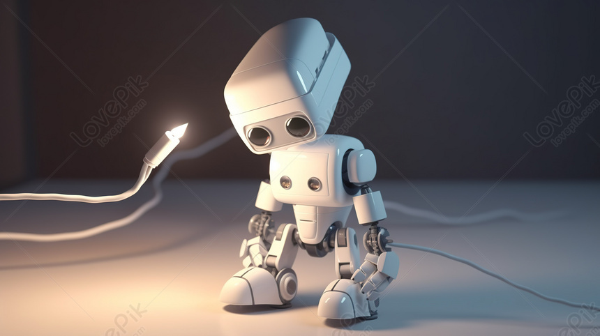 La Conception Du Chat Robot Brille Sur Un Fond Blanc