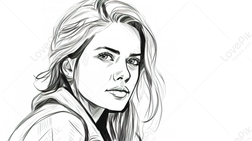 Step-by-step Guide: Drawing A Model On A Black And White Background ...