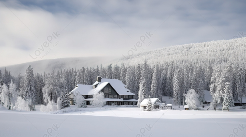 Bosque Cubierto De Nieve: Un Escenario Perfecto Para La Casa De Sus Sueños,  Casa En El Bosque Fondos, Configuración Fondos, Nieve Fondos Imagen de  Fondo Gratis Descargar en Lovepik