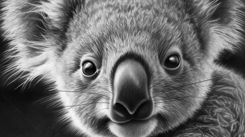 Photo de Dessin En Noir Et Blanc Dun Koala Esquisser Arri re