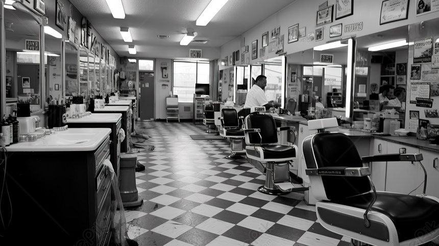 Photo de Image En Noir Et Blanc Dun Salon De Coiffure Salon De