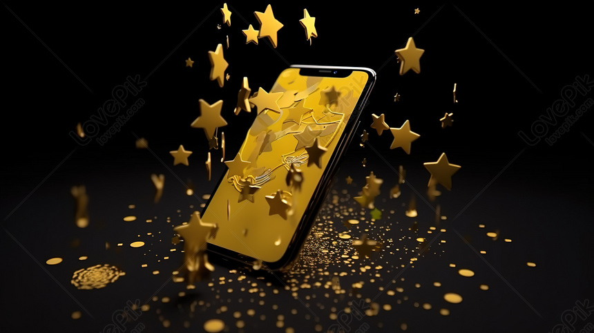 Experience The Vibrant Ramadan Kareem Mobile App: 3d Rendered, Yellow Month  With Colorful Stars Bursting From Phone Background, Ramadan Backgrounds, 3d  Backgrounds, Phone App Backgrounds Download Free | Banner Background Image  on