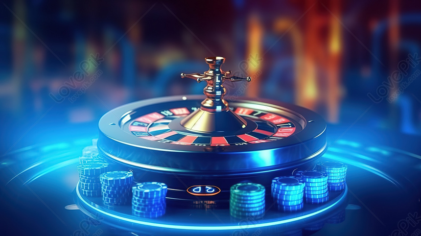 Experience Realistic 3d Roulette Wheel & Slot Machine On Blue Casino Background With Huge Win 777!, Jackpot Backgrounds, Online Gambling Backgrounds, Casino Chips Backgrounds Download Free | Banner Background Image on Lovepik | 361574565