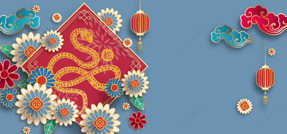 2025 Year Of The Snake Spring Festival Background Decoration PNG