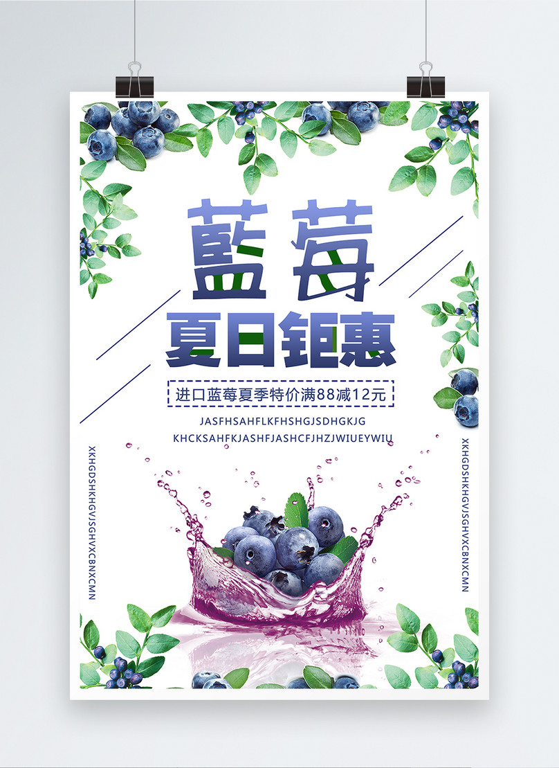 Fresh Fruit Blueberry Promotional Poster Template Imagepicture Free