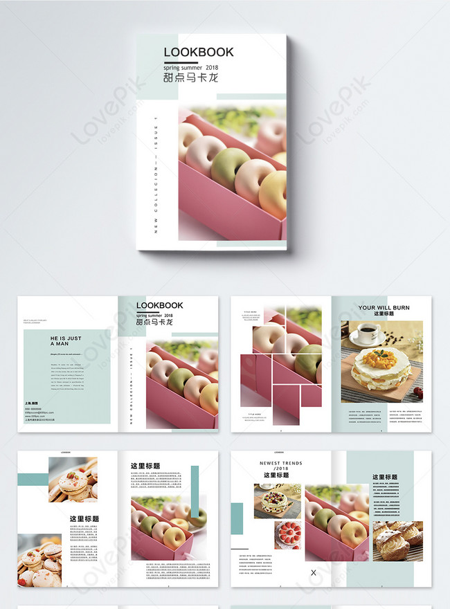 Food Brochure Template, macaron brochure, biscuits brochure, snacks brochure
