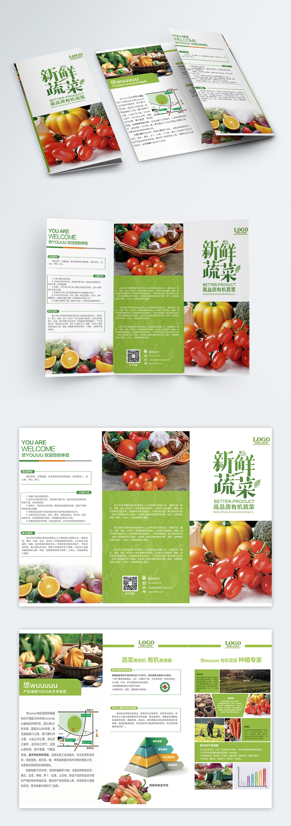 Three folds of fresh vegetables template image_picture free download ...