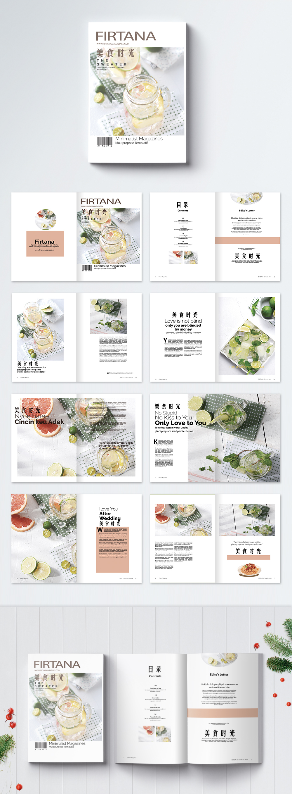 Complete set of fresh drinks brochure template image_picture free ...