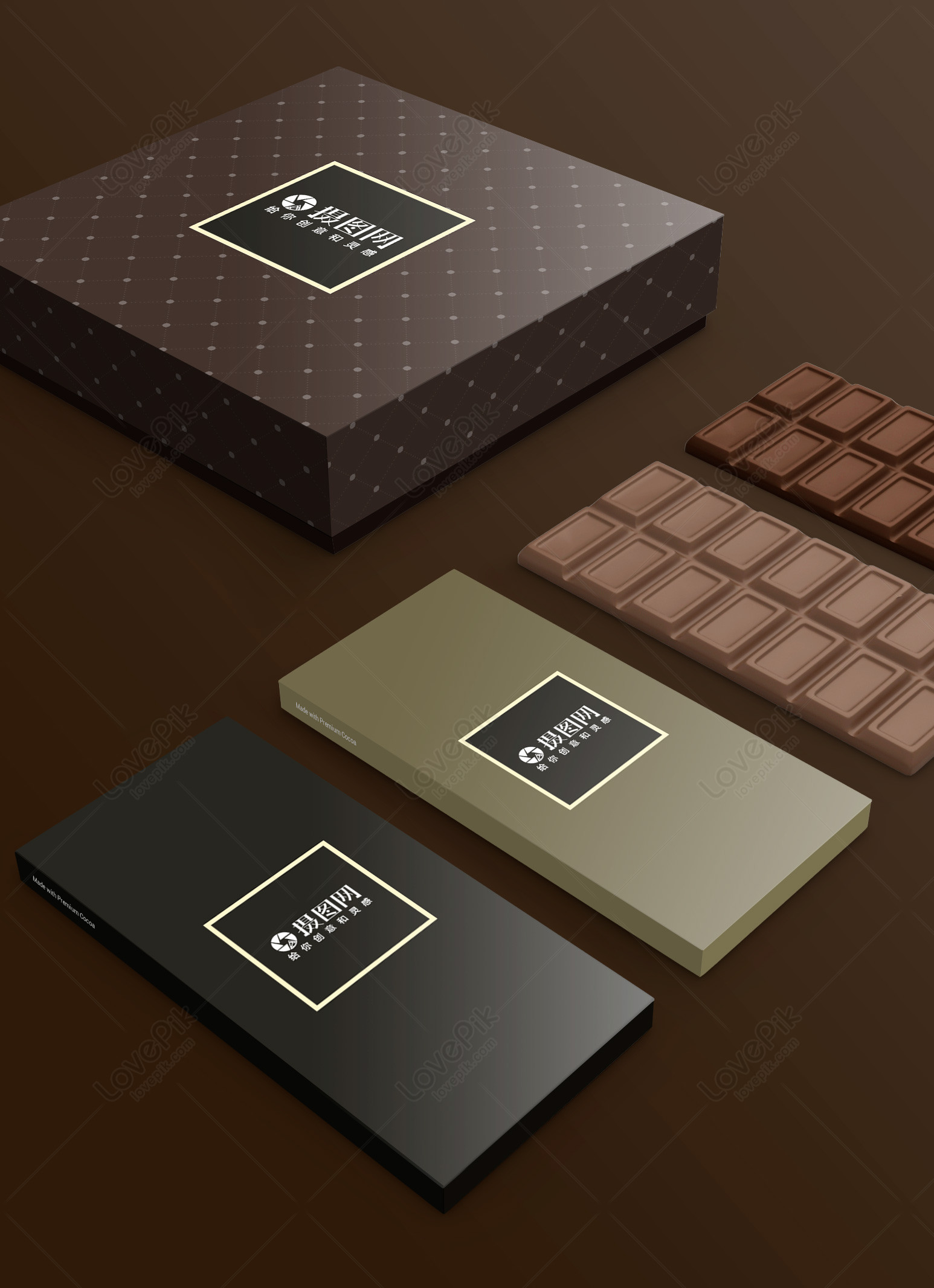 Download Chocolate box packaging mockup template image_picture free ...