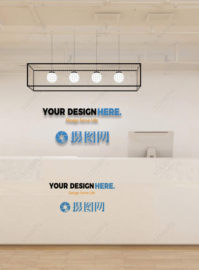 Picture Of Mockup Of Enterprise Image Wall Template, company image wall templates, lobby wall mockup, reception sign mockup