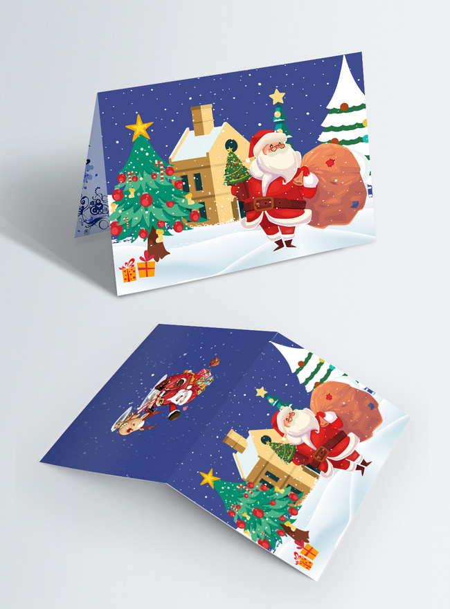 Cartoon Romantic Christmas Cards Template, christmas templates, merry christmas templates, christmas greeting card