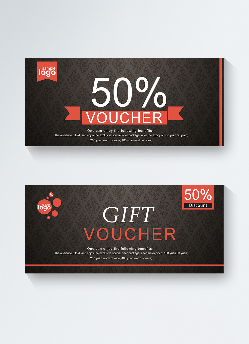 Black business voucher template template image_picture free download ...