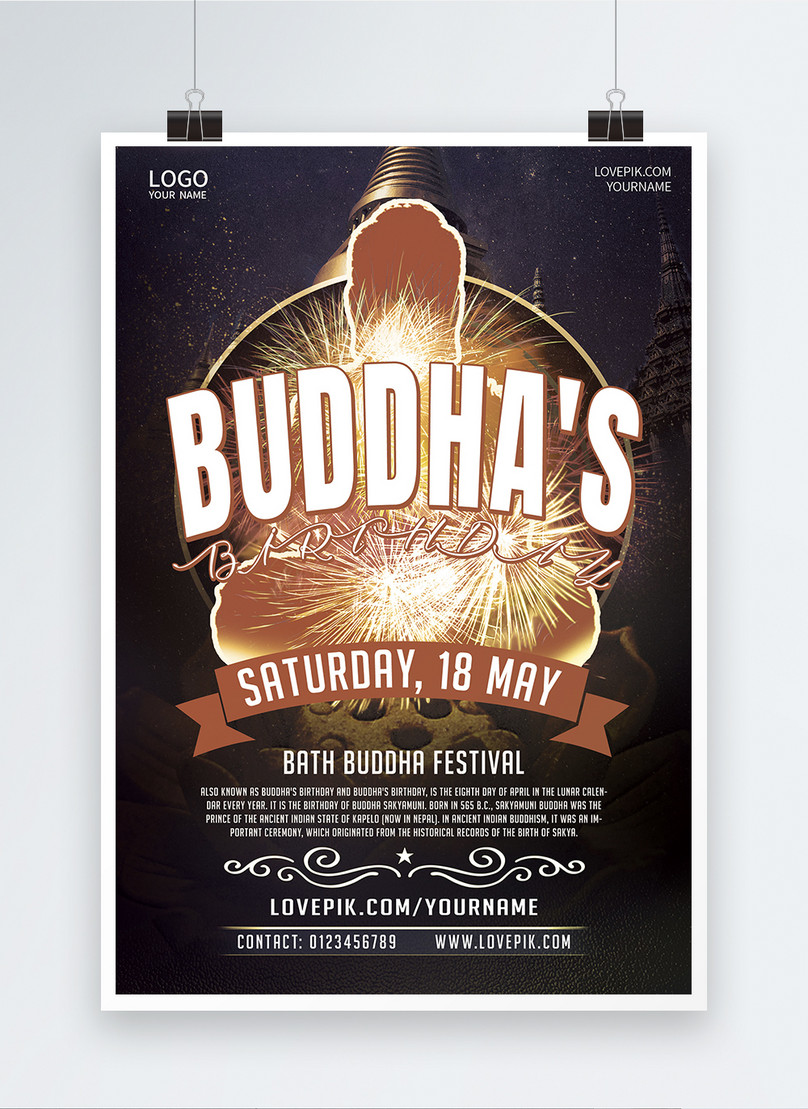 Buddhas birthday poster template image_picture free download  