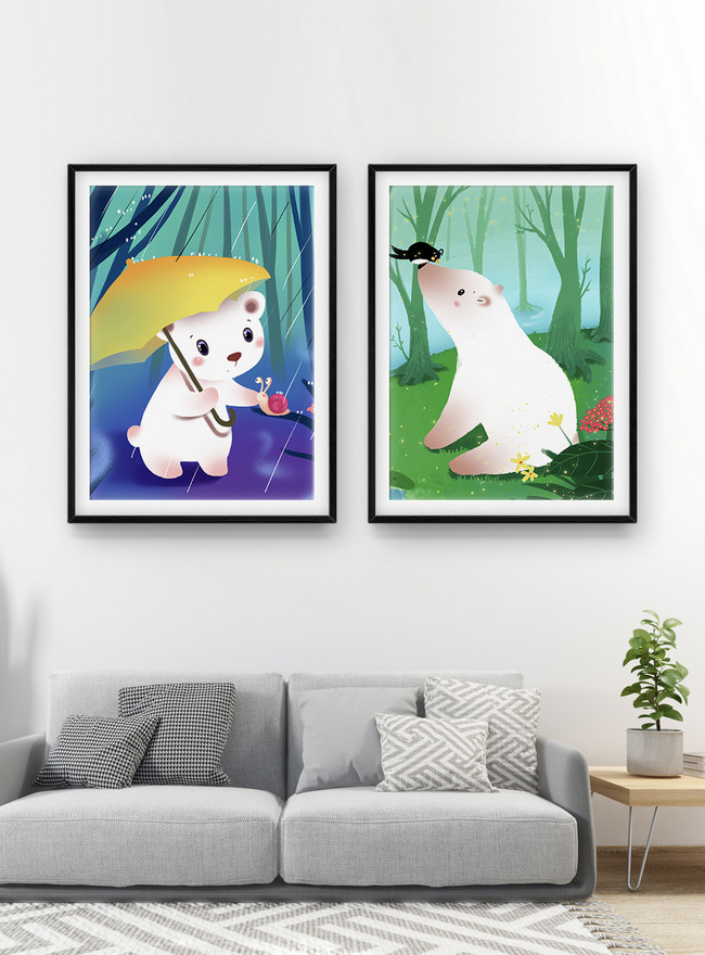 Cartoon animal decorative painting template image_picture free download ...