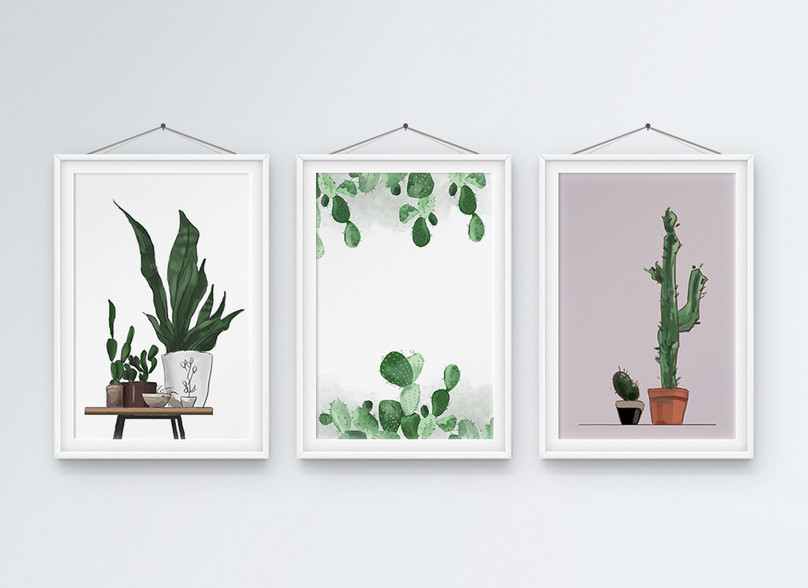 新鮮な植物シリーズ現代のミニマリストトリプルフレーム装飾画イメージ テンプレート Id Prf画像 フォーマットpsd Jp Lovepik Com