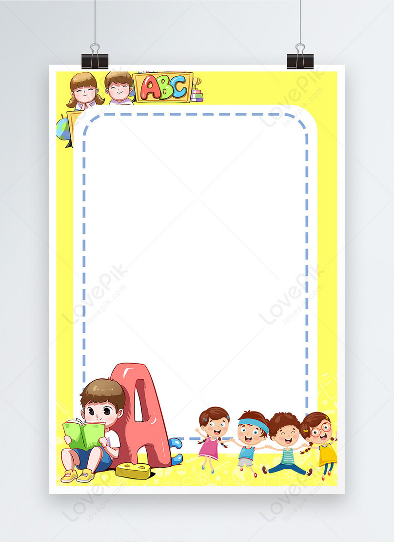 Fresh cartoon learning poster background template image_picture free  download 