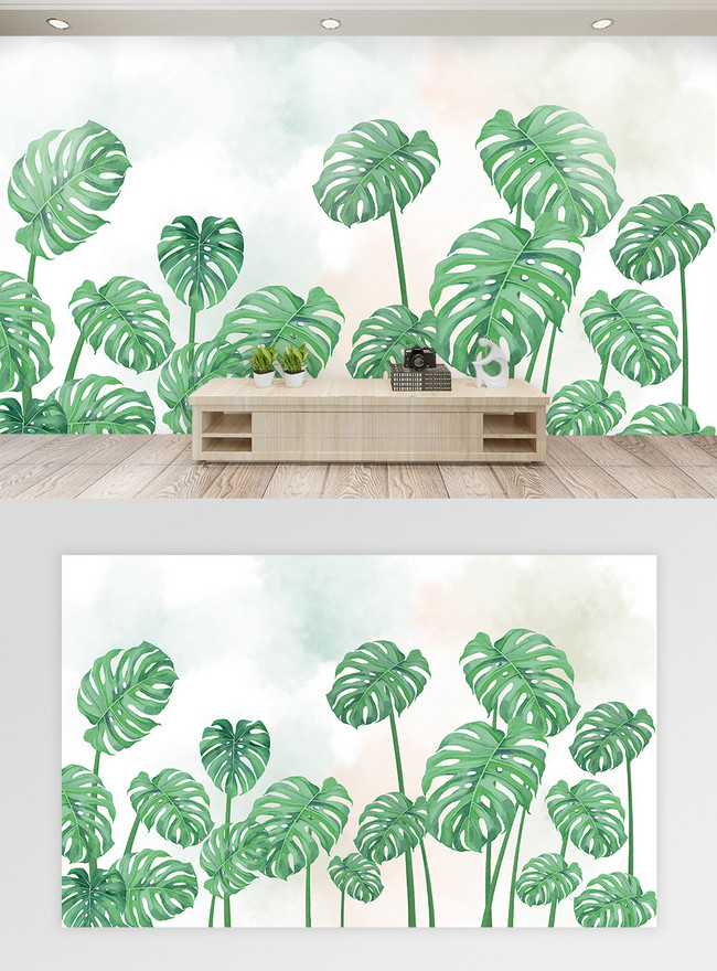 Nordic tropical plant wall template image_picture free download  