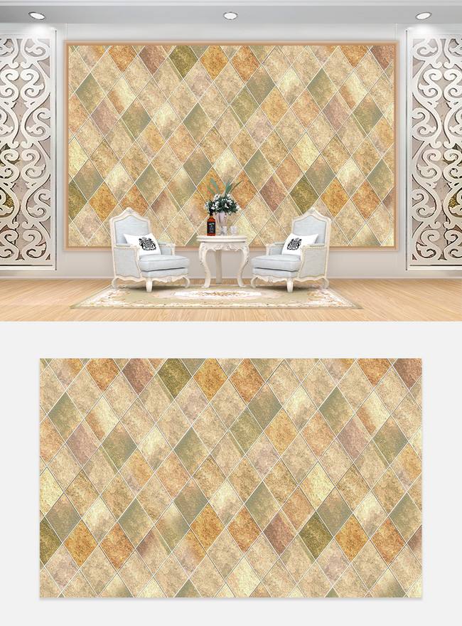 Tile color matching geometric graphic tv background wall template  image_picture free download 