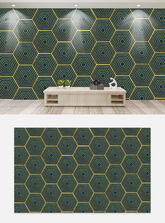 Art creative mural geometric threedimensional background wall template