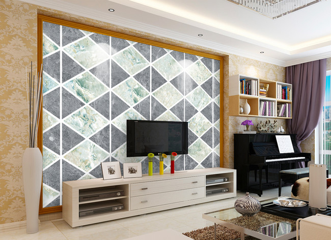 tv unit background tiles