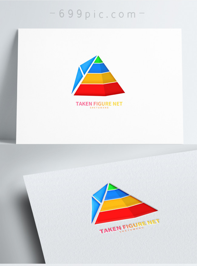 Simple Three Dimensional Triangle Class Logo Design Template, class logo, hierarchy logo, logo