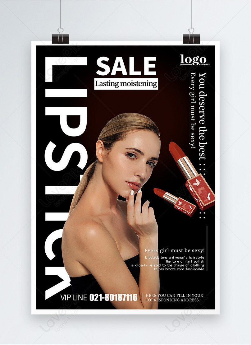 Lipstick promotional posters template image_picture free download ...