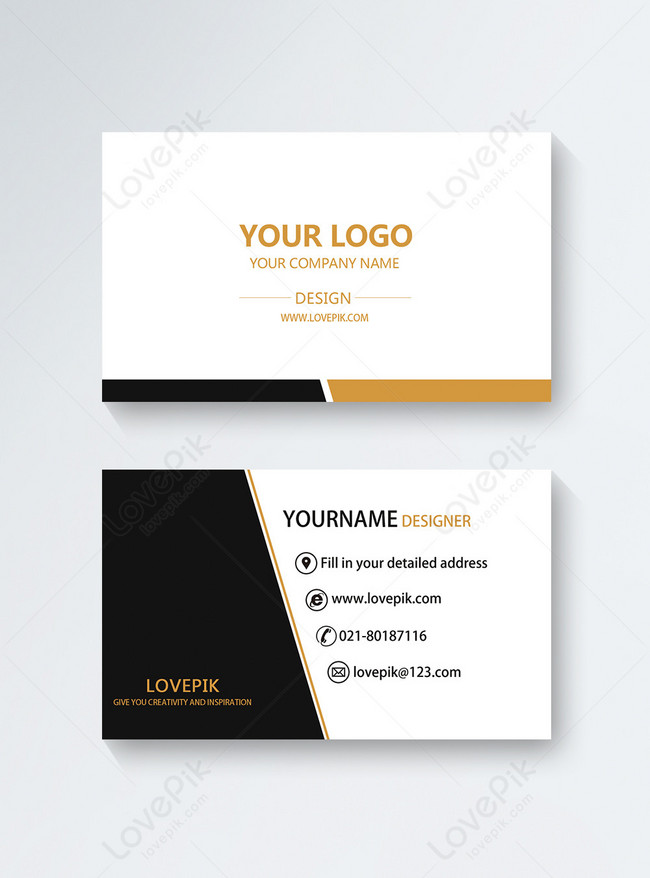 Business Card Template, english business card, golden business card, black business card
