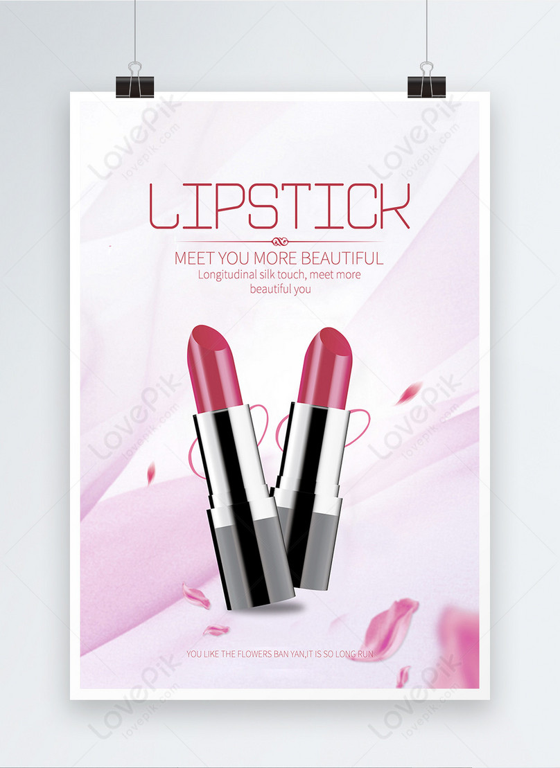 Lipstick cosmetics promotion poster template image_picture free ...