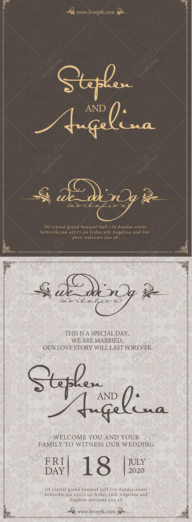 英語の手書きの結婚式の招待状のデザインイメージ テンプレート Id Prf画像フォーマットpsd Jp Lovepik Com