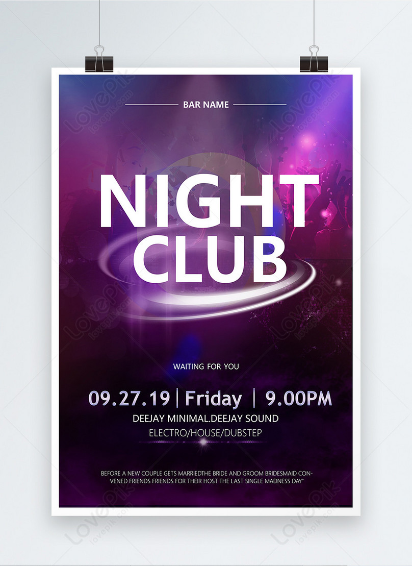 Cartel Del Club Nocturno | Descarga Plantilla de diseño PSD Gratuita -  Lovepik