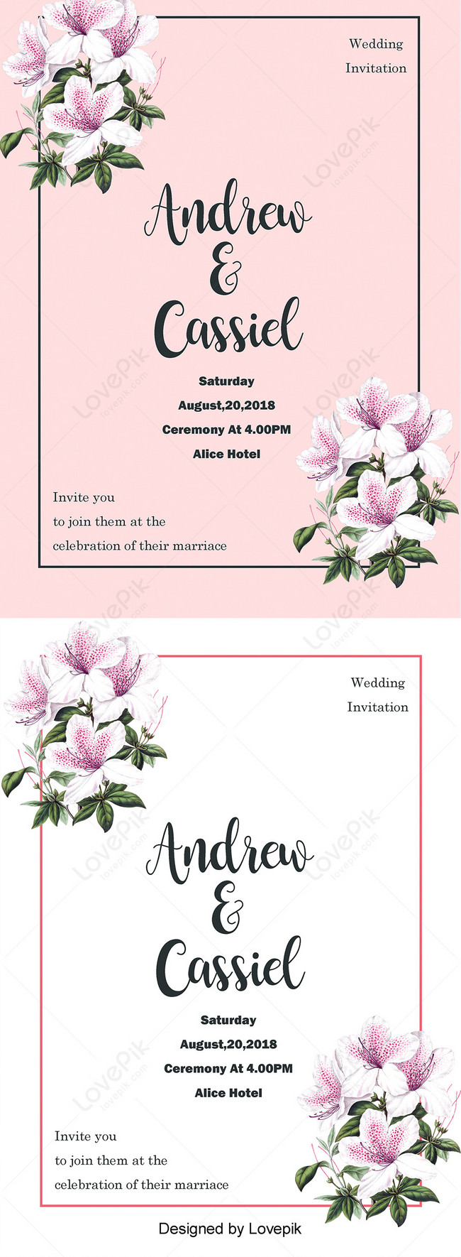 Template Undangan Pernikahan Bunga Gambar Unduh Gratis Templat 450000525 Format Gambar Psd Lovepik Com