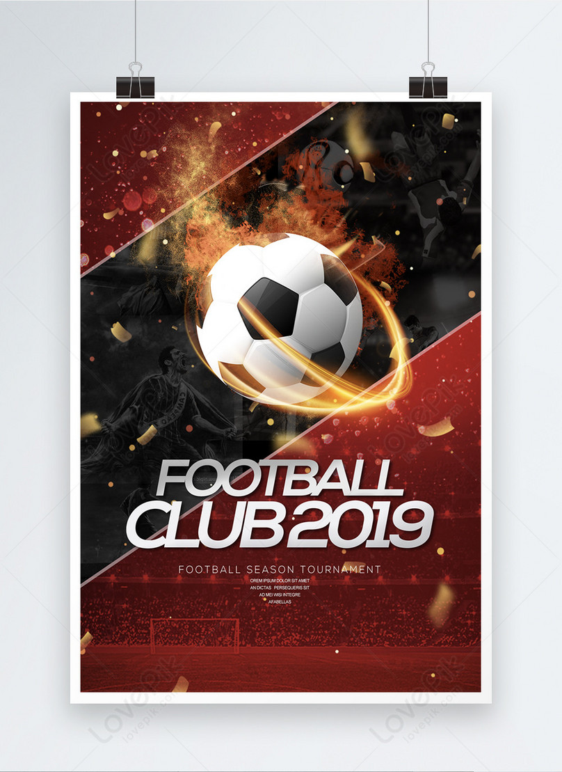 Modern fashion simple football club sports publicity poster template  image_picture free download 