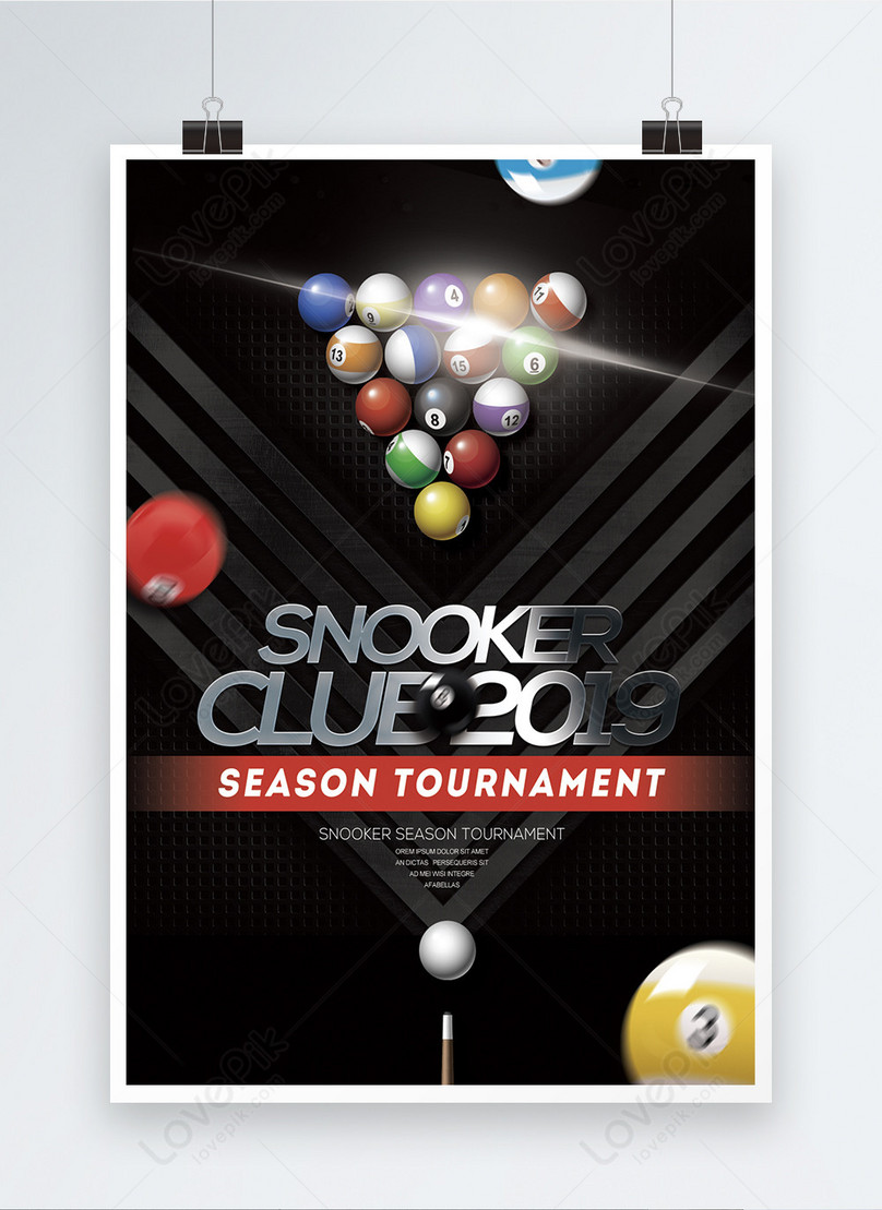 Fashionable simple snooker billiards club publicity poster template  image_picture free download 
